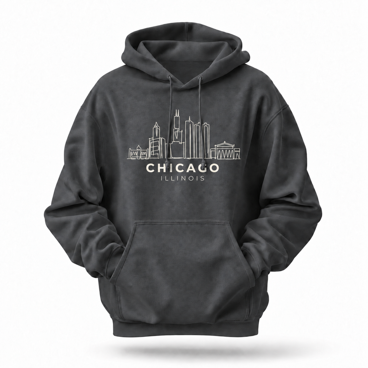Chicago Illinois Minimalist Skyline Blue Hoodie
