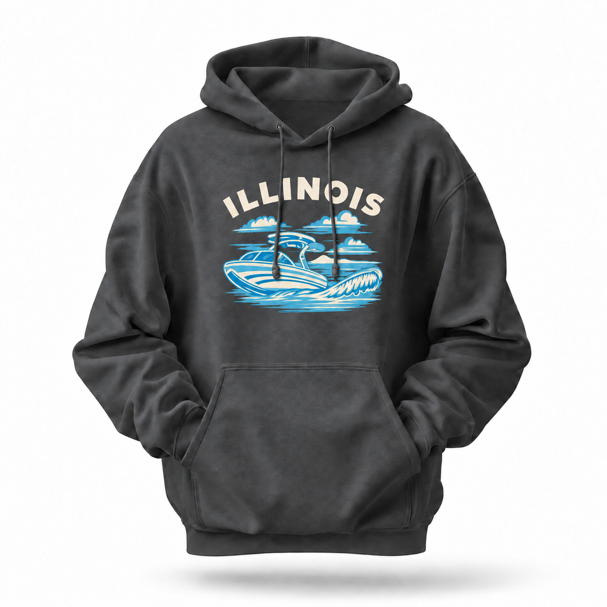 Illinois Speedboat Lake Life Vintage Hoodie