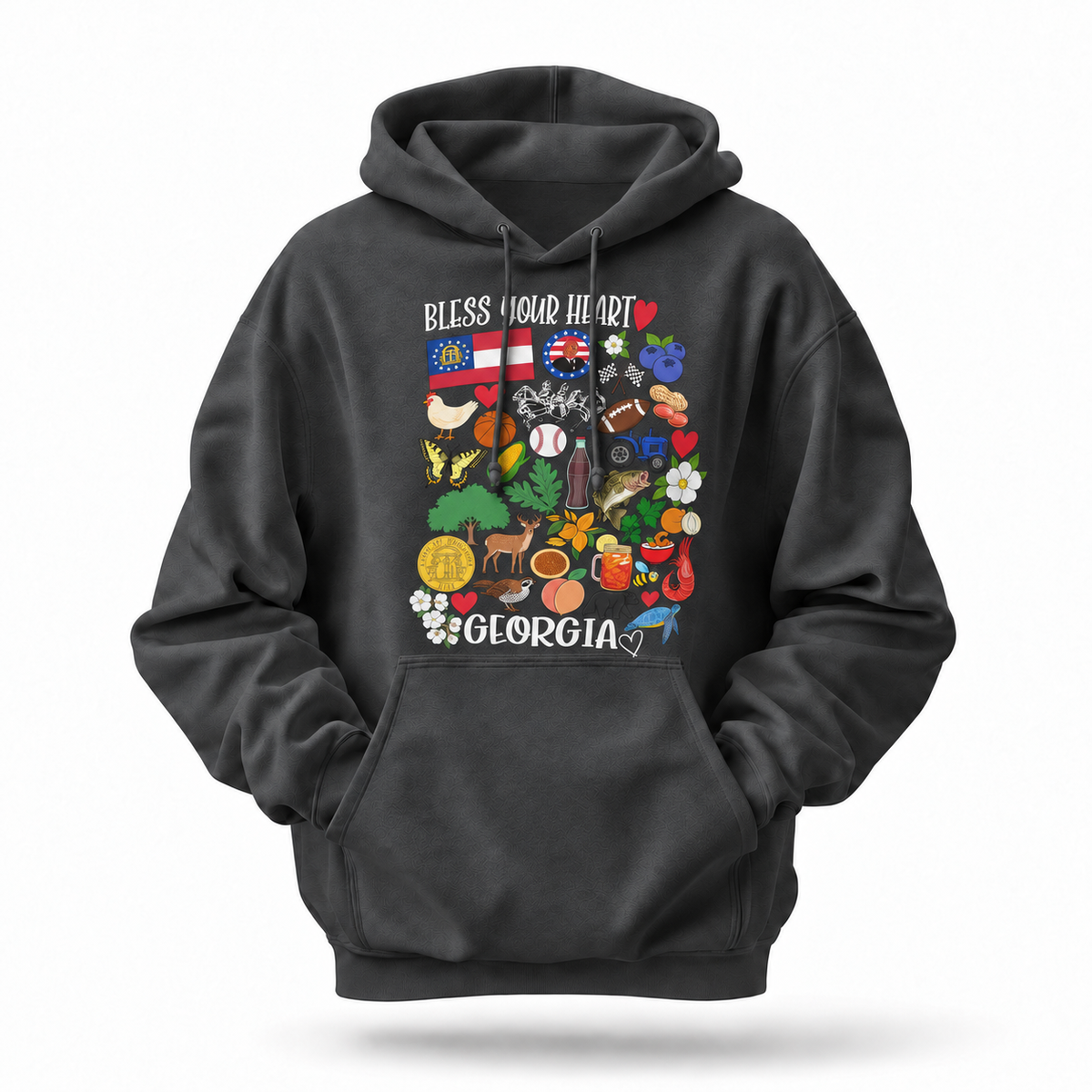 Georgia Bless Your Heart State Icons Hoodie