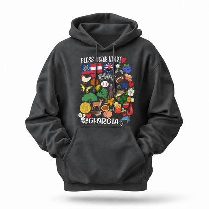 Georgia Bless Your Heart State Icons Hoodie