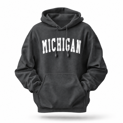 Michigan Classic Arch Bold Letters White Hoodie
