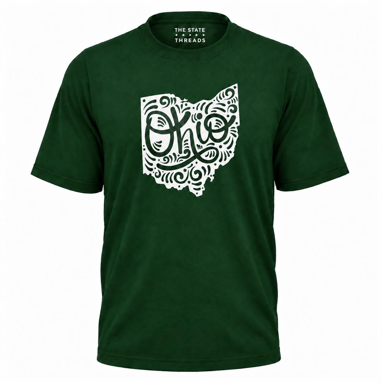 Ohio State Map Mandala Swirl Typography Shirt