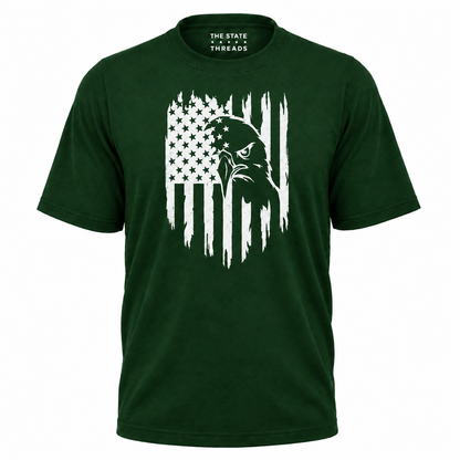 America Distressed Flag Eagle Silhouette Graphic Shirt