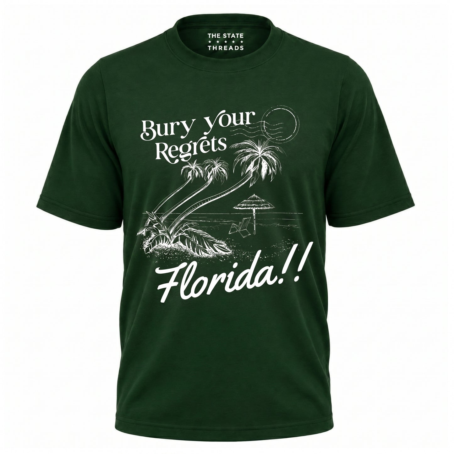 Florida Bury Your Regrets Tropical Coastal Beach Shirt