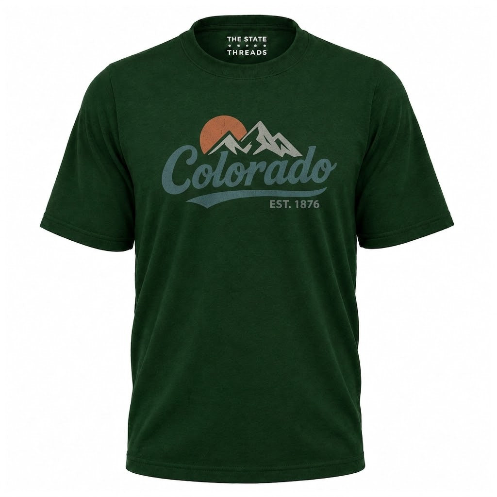 Colorado Rocky Mountain Retro Sunset Est 1876 Shirt