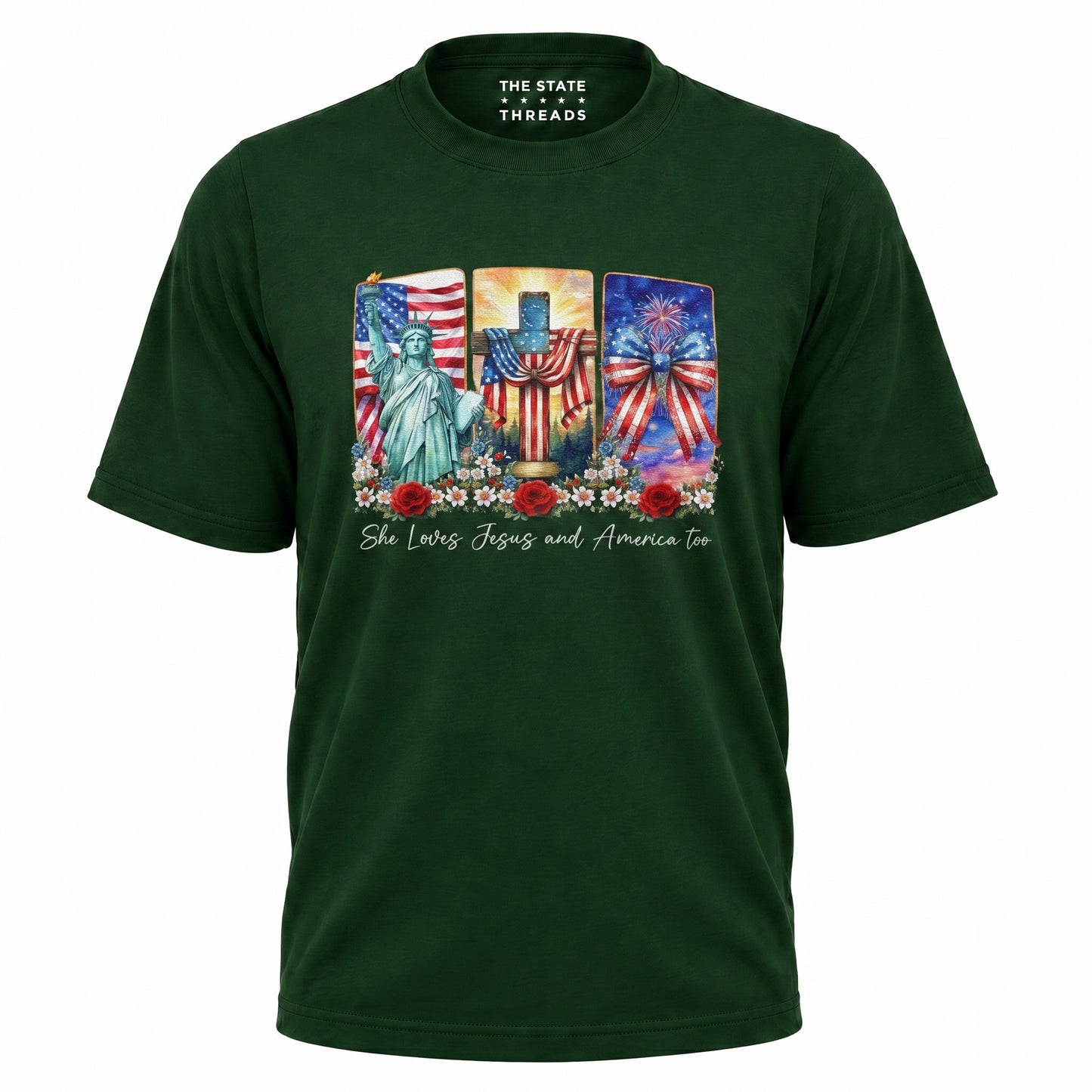 She Loves Jesus and America Too Faith Shirt