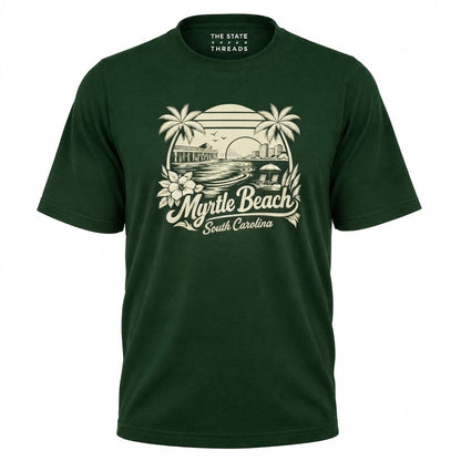 South Carolina Myrtle Beach Retro Coastal Sunset Graphic Shirt