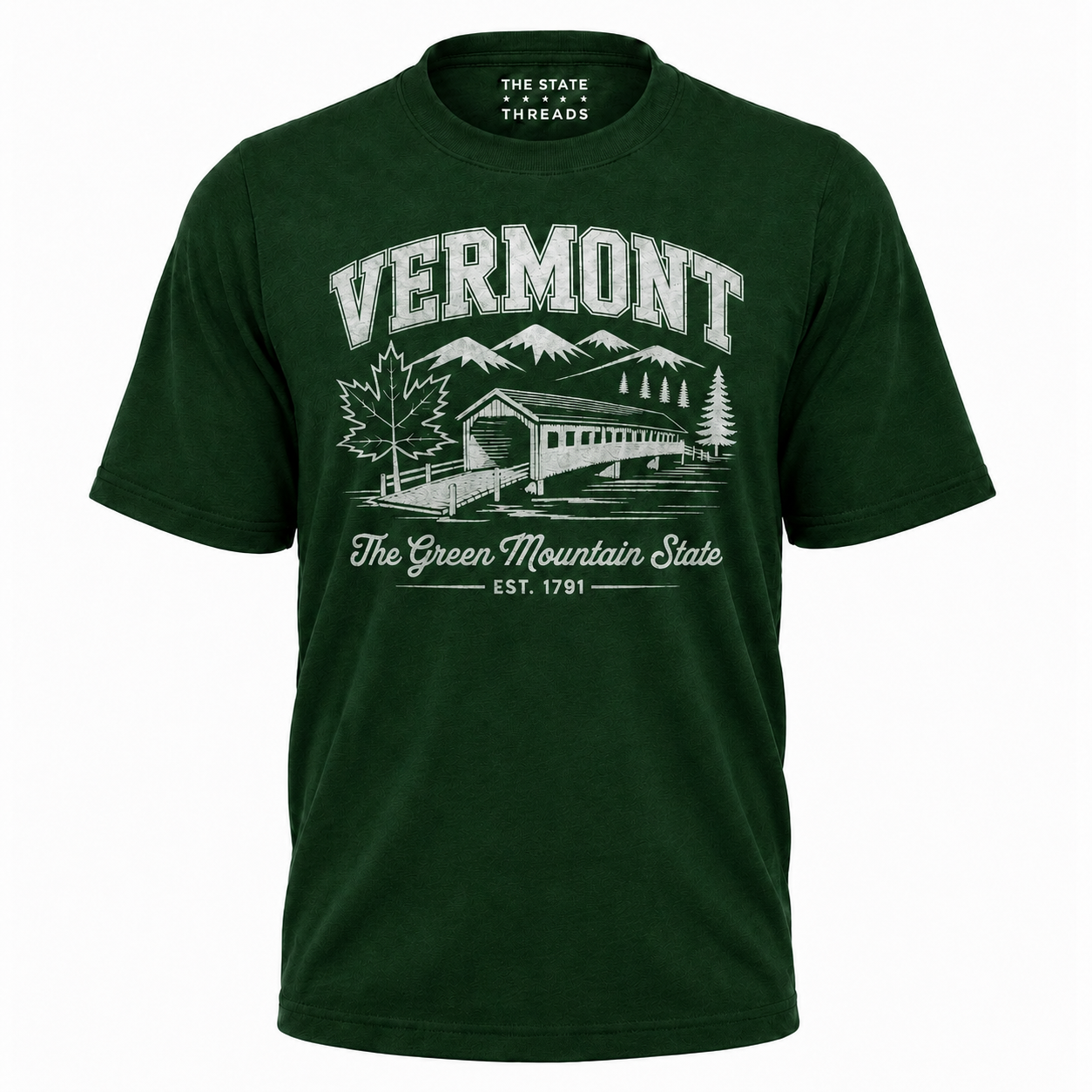 Vermont Green Mountain State Covered Bridge Vintage Shirt