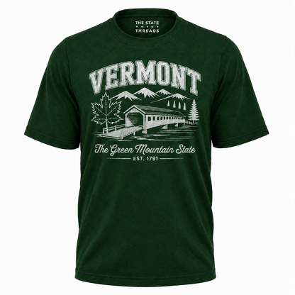 Vermont Green Mountain State Covered Bridge Vintage Shirt