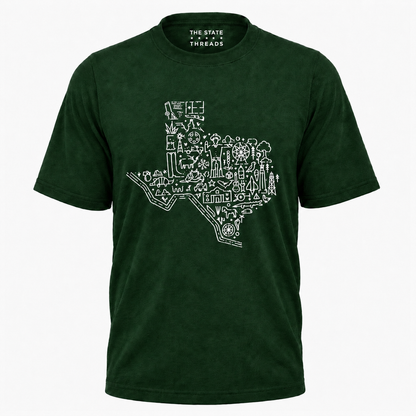 Texas Hand Drawn Map Line Art Shirt