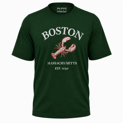 Boston Massachusetts Vintage Lobster Graphic Shir