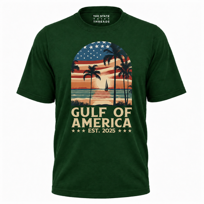 Gulf of America Retro Sunset Patriotic Shirt