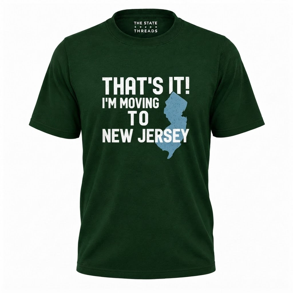 New Jersey Moving To State Map Humorous Graphic Shirt