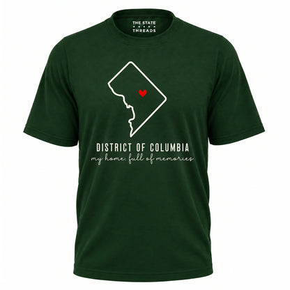 District of Columbia State Outline My Home Full of Memories Shirt