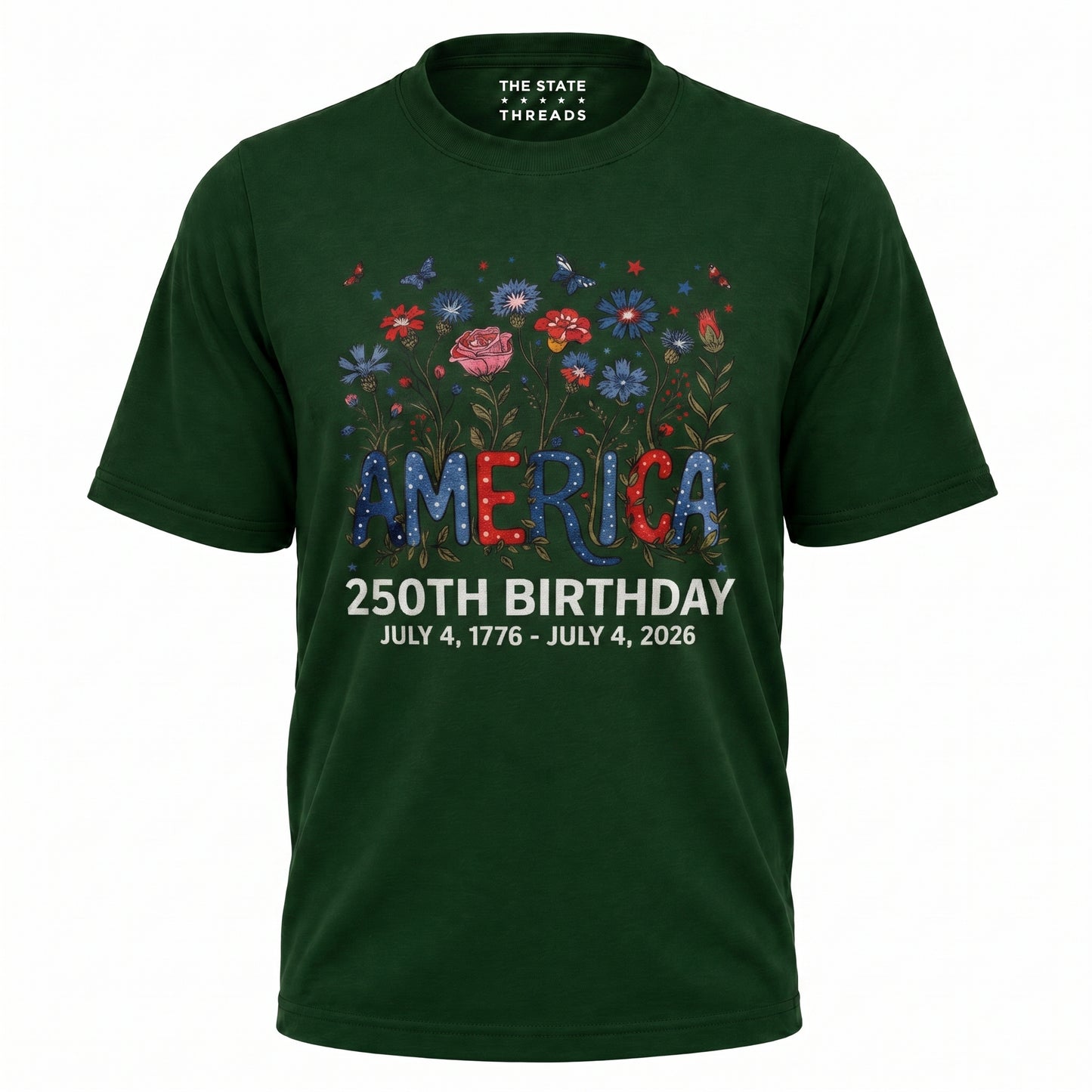 America 250 Floral Birthday Shirt