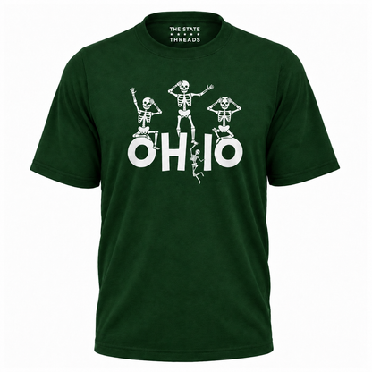 Ohio Dancing Skeleton Spooky Halloween Game Day Shirt