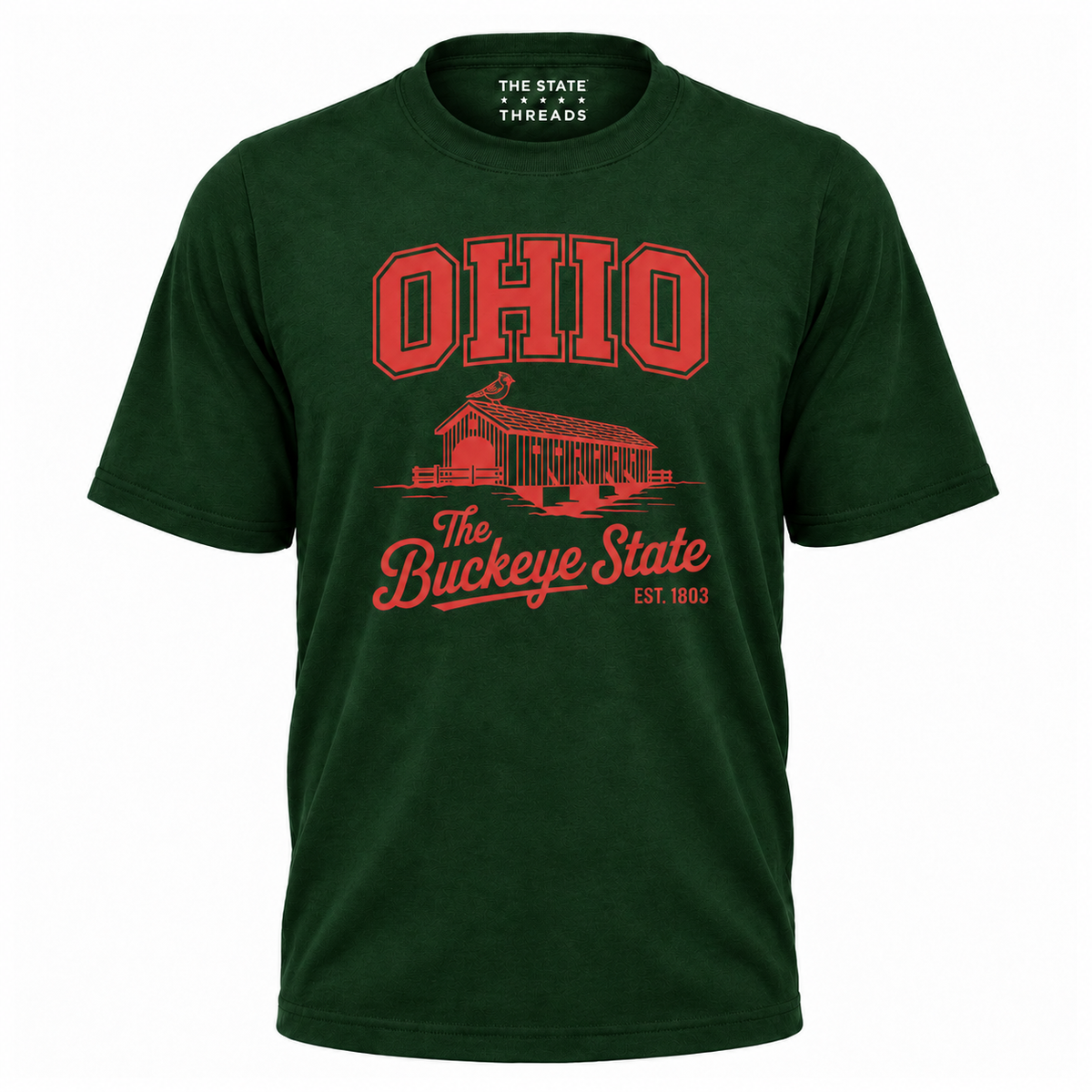 Ohio Buckeye State Covered Bridge Cardinal Shirt