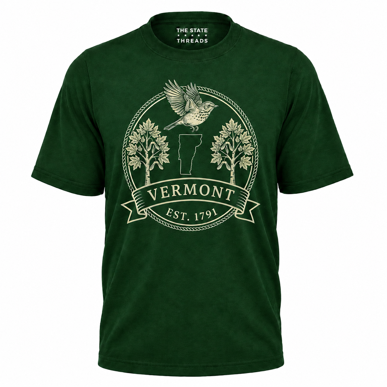 Vermont Hermit Thrush Sugar Maple State Emblem Shirt