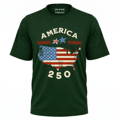 America 250 Years USA Map Flag Shirt