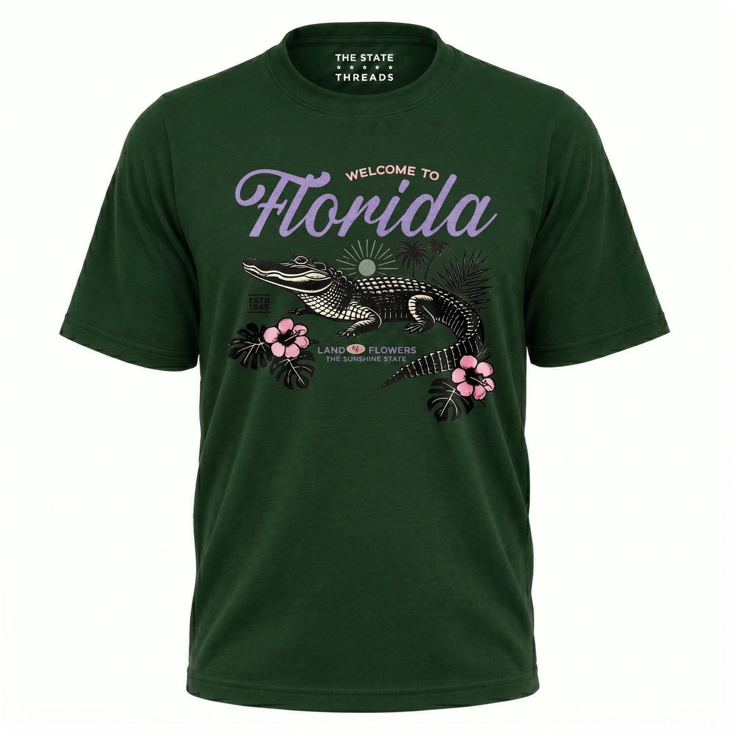 Welcome to Florida Alligator Retro Floral Summer Shirt