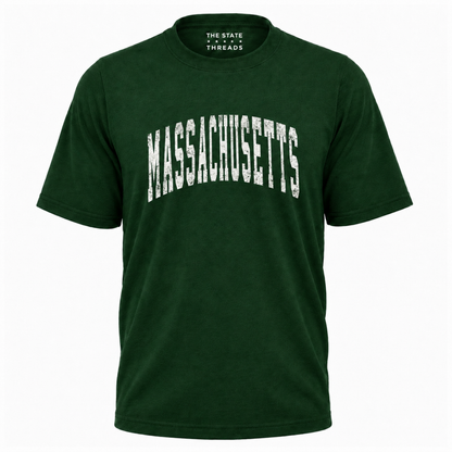 Massachusetts Distressed Vintage Block Letters Shirt