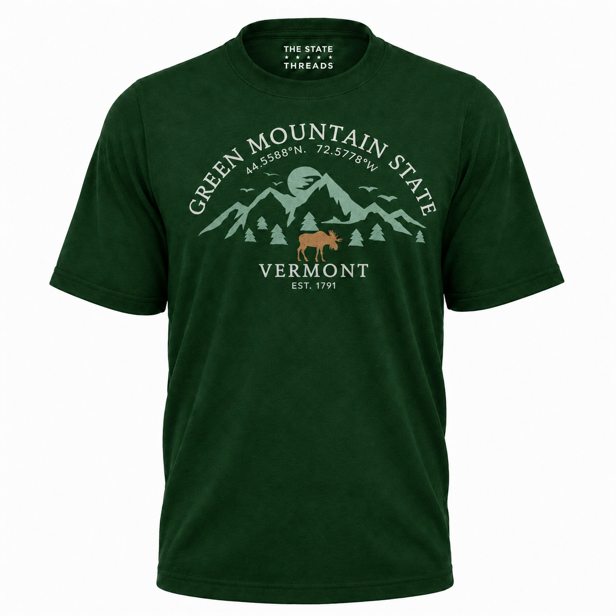Vermont Green Mountain State Moose Outdoor Adventure Shirt