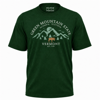 Vermont Green Mountain State Moose Outdoor Adventure Shirt