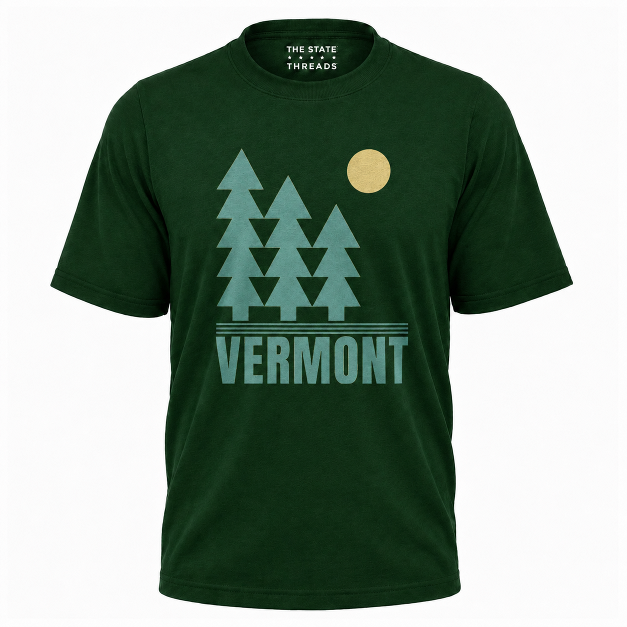 Vermont Minimalist Pine Trees Sun Nature Graphic Shirt