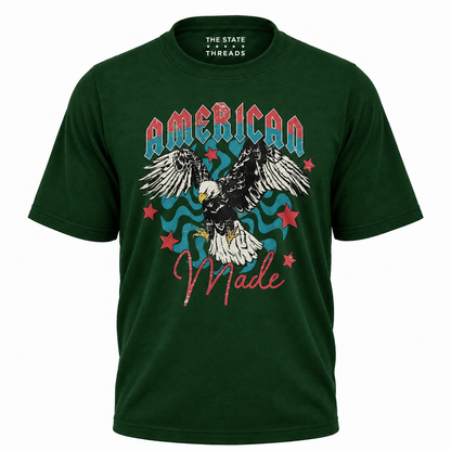 America Made Soaring Eagle Vintage Graphic Independence Shirt