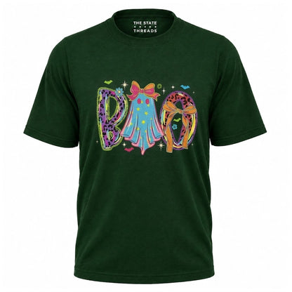 America Coquette Ghost Boo Neon Leopard Halloween Shirt