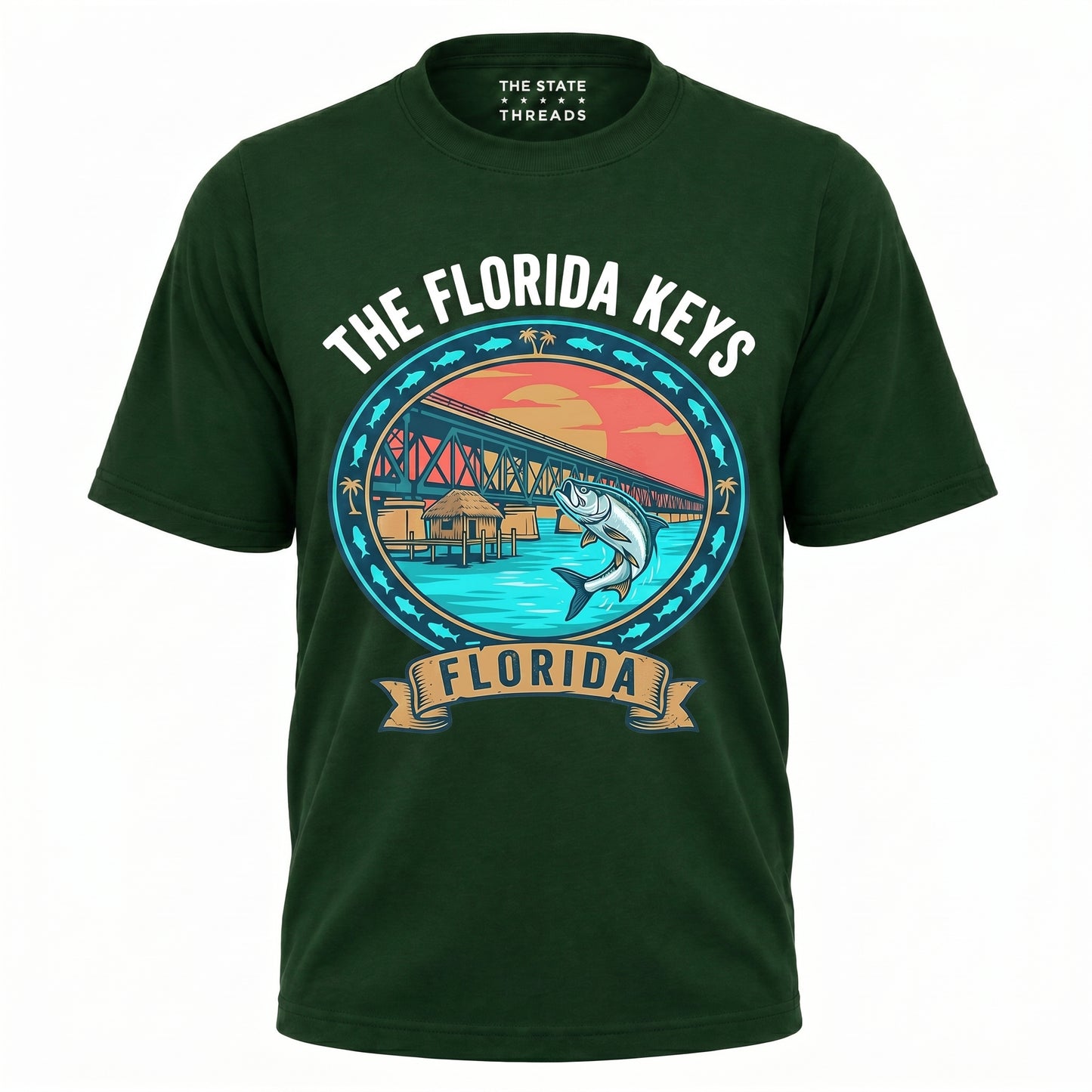The Florida Keys Tarpon Bridge Vintage Fishing Shirt