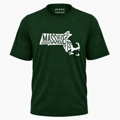 Massachusetts State Map Graphic Pride Shirt