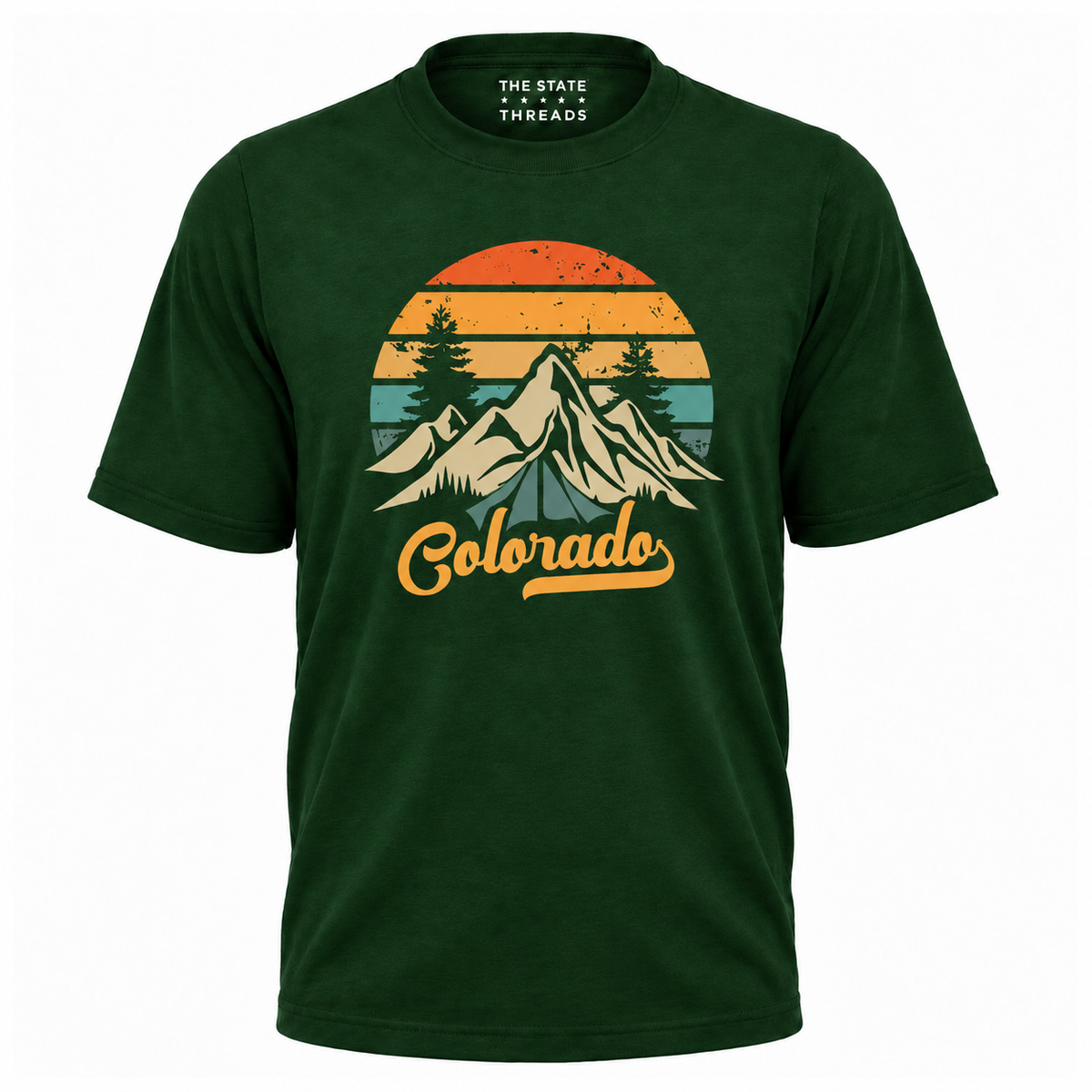 Colorado Retro Mountain Camping Sunset Graphic Shirt
