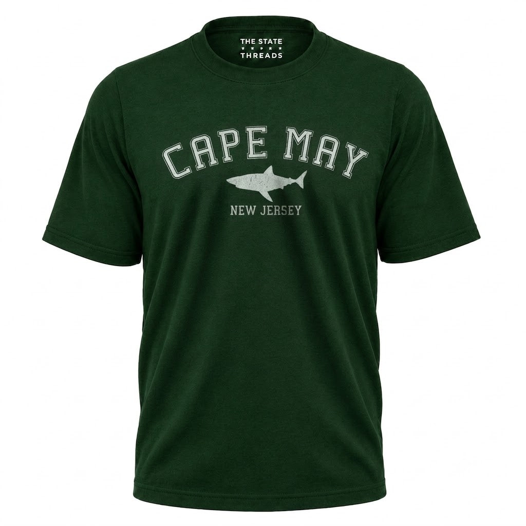 New Jersey Cape May Shark Graphic Coastal Shirt