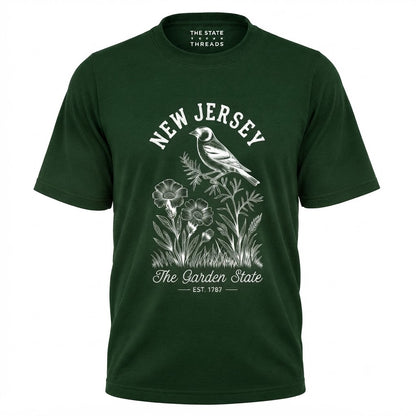 New Jersey Garden State Goldfinch Floral  shirt