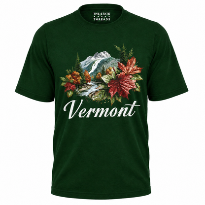 Vermont Autumn Leaves Scenic Mountains Forest Vintage Shirt