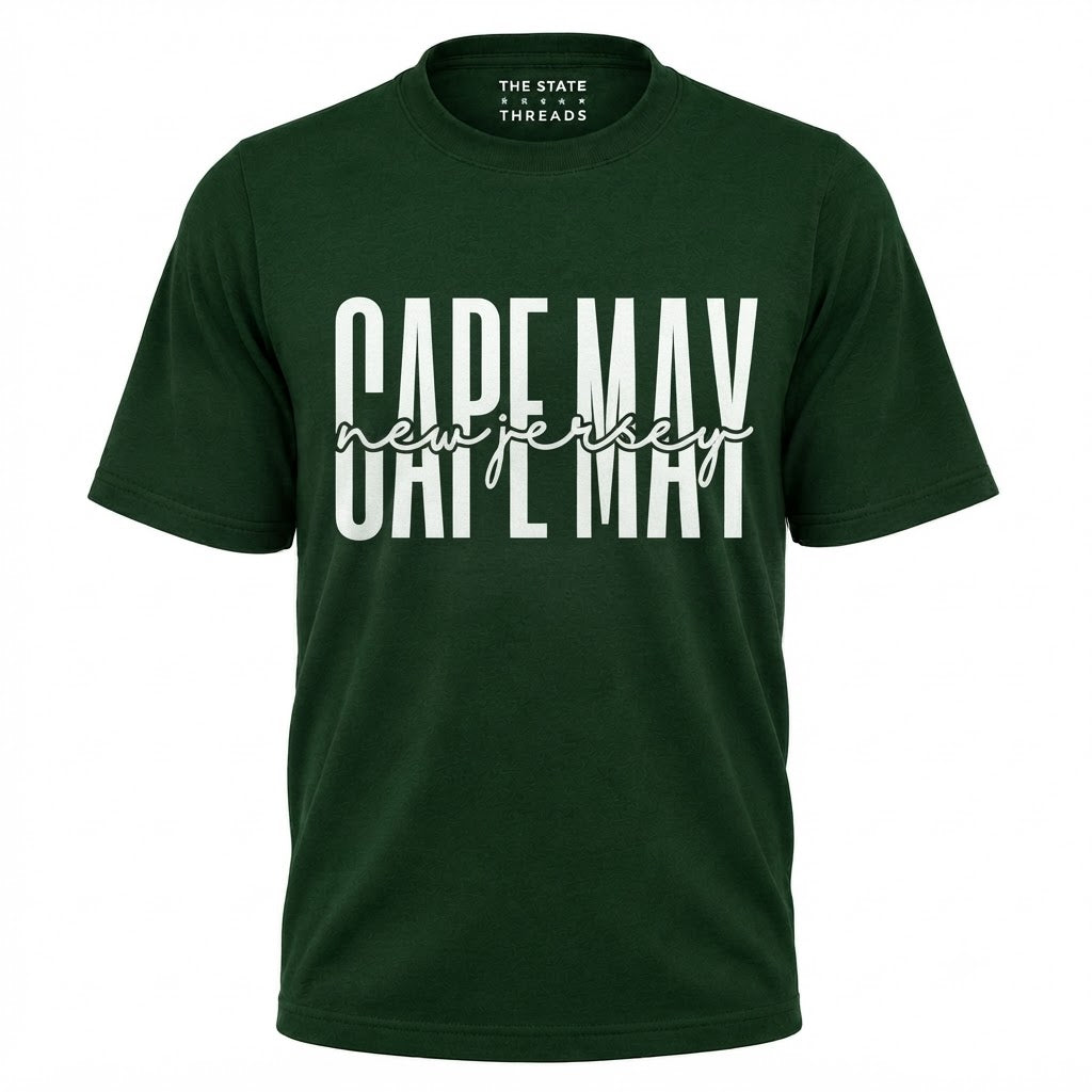 New Jersey Cape May Modern Typography Cursive Shirt