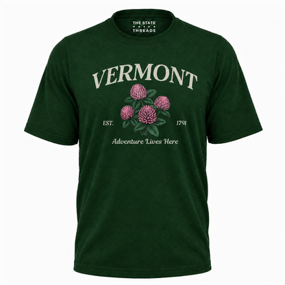 Vermont Red Clover State Flower Adventure Lives Here Shirt