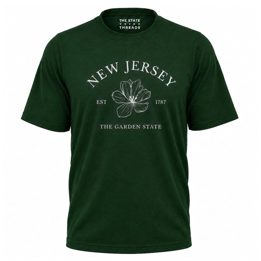 New Jersey Garden State Violet Floral Graphic Shirt