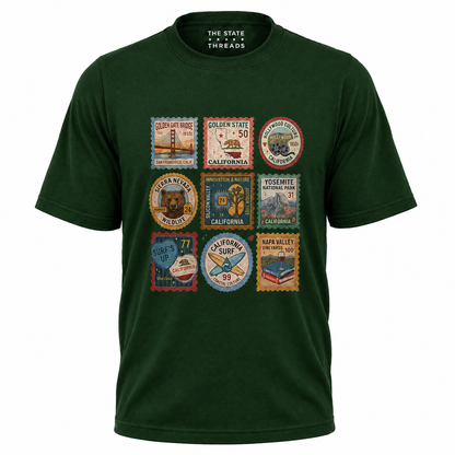 California Retro Stamp Travel State Pride Shirt