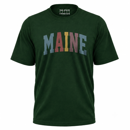 Maine Retro Pastel Varsity Lettering Shirt