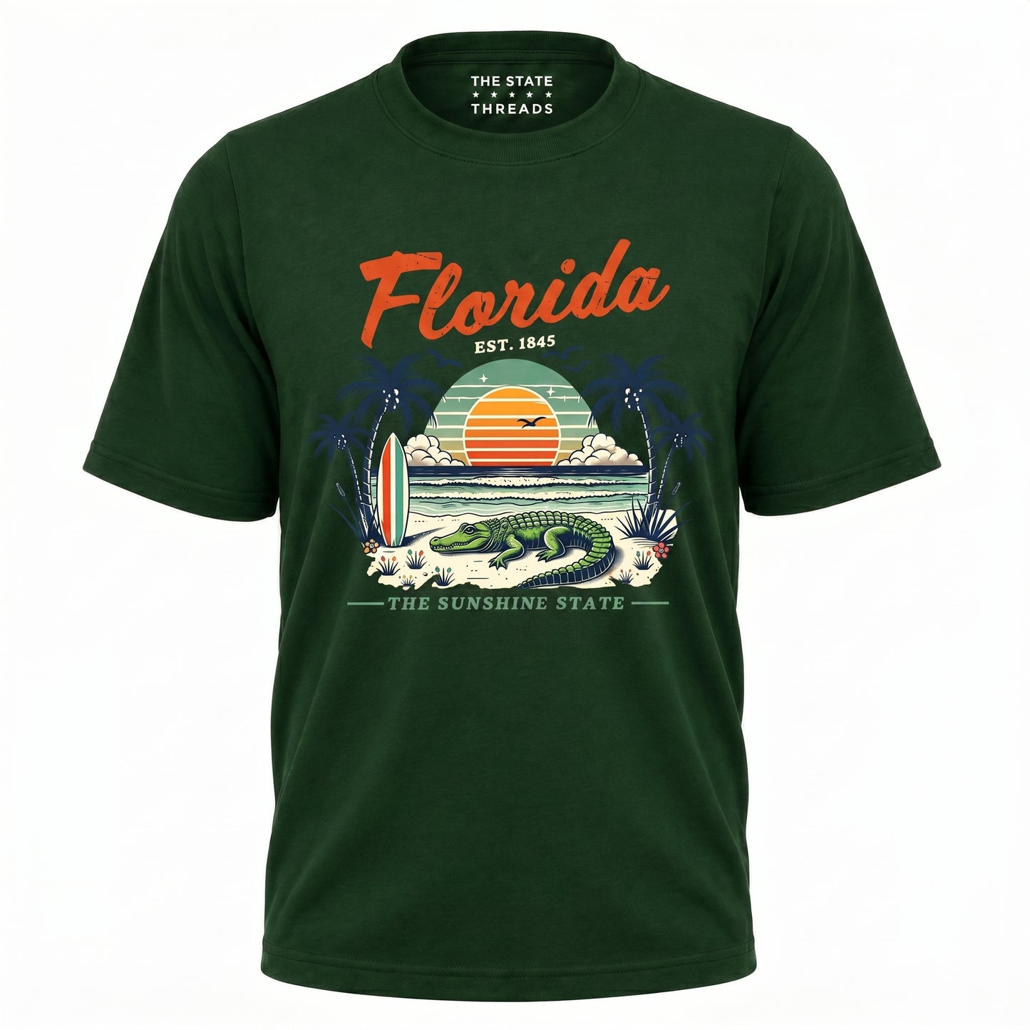 Florida Sunshine State Alligator Retro Sunset Beach Shirt