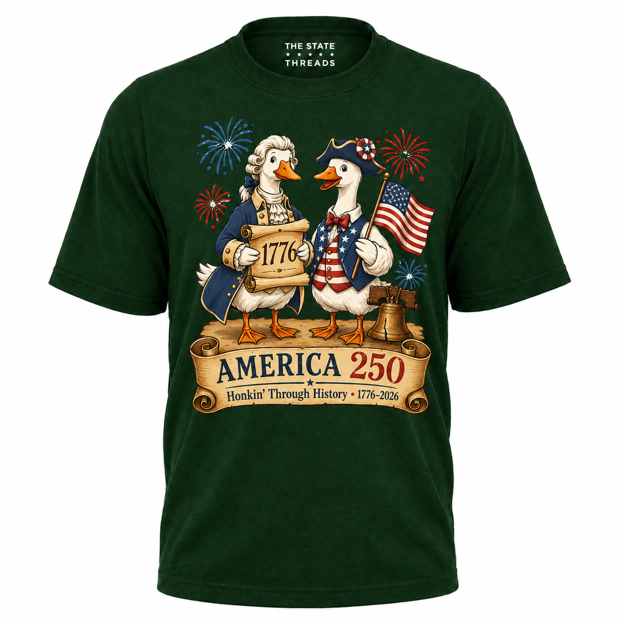 America 250 Honkin Through History Founding Goose Shirt