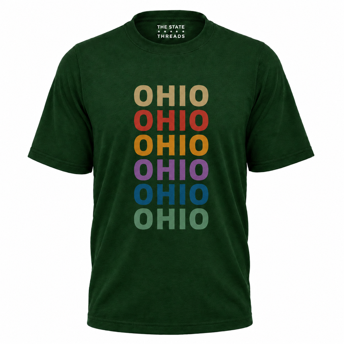 Retro Ohio Colorful Stacked Typography State Shirt