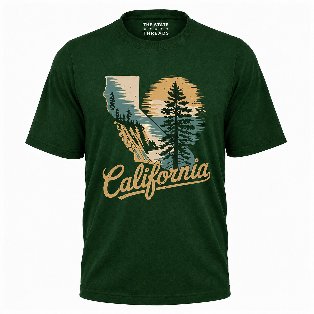 California State Map Retro Sunset Coastal Nature Shirt
