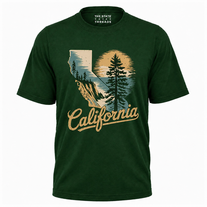 California State Map Retro Sunset Coastal Nature Shirt