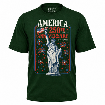America 250 Statue Fireworks Shirt