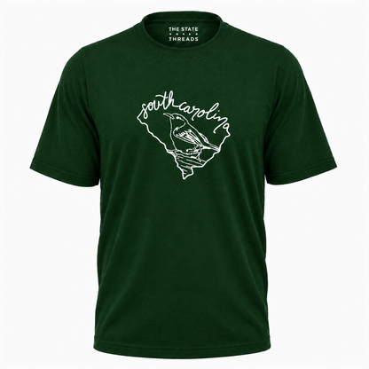 South Carolina State Bird Outline Map Shirt