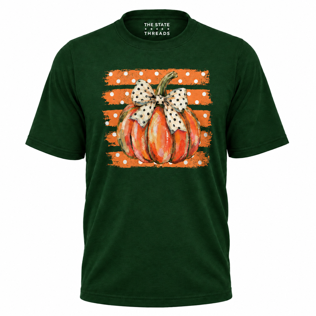 America Autumn Preppy Polka Dot Pumpkin Shirt