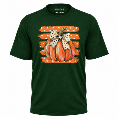 America Autumn Preppy Polka Dot Pumpkin Shirt